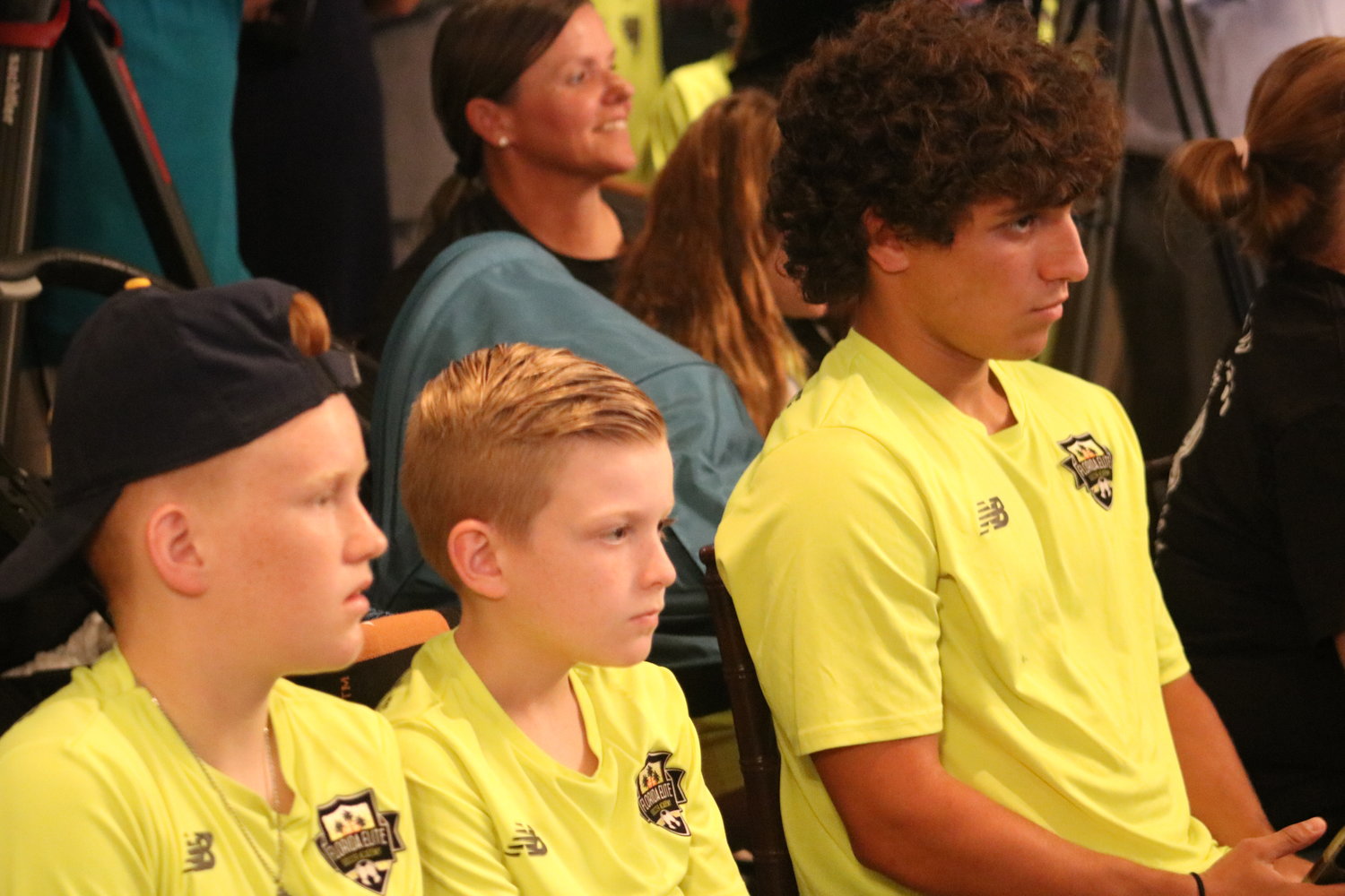 Members of the youth soccer organization Florida Elite were on hand during the announcement.